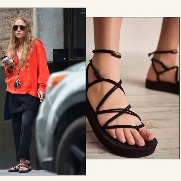 Teva Women's Voya Infinity Sandal, Black, US9 - Picture 1 of 5